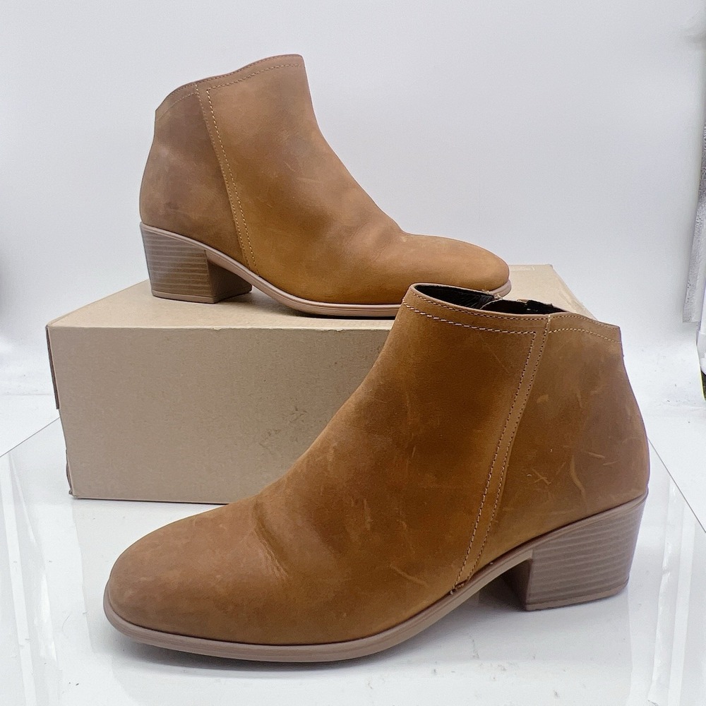 Naot Heir Women's Ankle Boots Comfort Brown Leather Side Zip Heeled EU 41 US 10